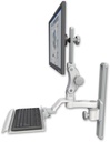 AccessMount™ Ultra 550 LCD mount on a 19" wall track slider with a 12" keyboard tray and an 6" arm