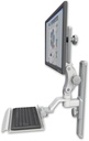 AccessMount™ Ultra 550 LCD mount on a 19" wall track slider with a 12" keyboard tray