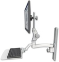 AccessMount™ Ultra 550 LCD mount on a 19" wall track slider with a 12" flat keyboard tray and an 11" arm