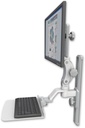 AccessMount™ Ultra 550 LCD mount on a 19" wall track slider with a 12" flat keyboard tray