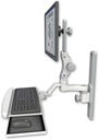 AccessMount™ Ultra 550 LCD mount on a 19" wall track slider with a wrist-rest keyboard tray and an 6" arm