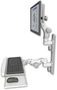 AccessMount™ Ultra 550 LCD mount on a 19" wall track with separate arms and a paralink keyboard tray w/ wrist rest bend