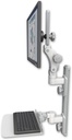 AccessMount™ Ultra 550 LCD mount on a 19" wall track with separate arms and a 12" flat keyboard tray