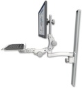 AccessMount™ Ultra 550 LCD mount on a 36" wall track slider with a 12" paralink keyboard tray and an 11" arm