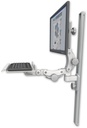 AccessMount™ Ultra 550 LCD mount on a 36" wall track slider with a 12" paralink keyboard tray