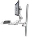 AccessMount™ Ultra 550 LCD mount on a 36" wall track slider with a 12" flat paralink keyboard tray and an 6" arm