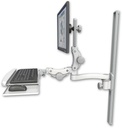 AccessMount™ Ultra 550 LCD mount on a 36" wall track slider with a paralink keyboard tray w/ wrist rest bend and an 11" arm
