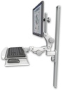 AccessMount™ Ultra 550 LCD mount on a 36" wall track slider with a paralink keyboard tray w/ wrist rest bend