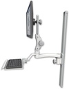 AccessMount™ Ultra 550 LCD mount on a 36" wall track slider with a 12" keyboard tray and an 11" arm