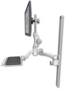 AccessMount™ Ultra 550 LCD mount on a 36" wall track slider with a 12" keyboard tray and a 20" double-arm