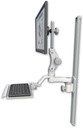 AccessMount™ Ultra 550 LCD mount on a 36" wall track slider with a 12" keyboard tray and an 6" arm