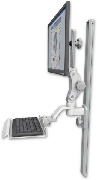 AccessMount™ Ultra 550 LCD mount on a 36" wall track slider with a 12" keyboard tray