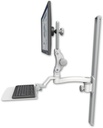 AccessMount™ Ultra 550 LCD mount on a 36" wall track slider with a 12" flat keyboard tray and an 11" arm