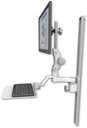 AccessMount™ Ultra 550 LCD mount on a 36" wall track slider with a 12" flat keyboard tray and an 6" arm