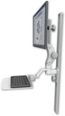 AccessMount™ Ultra 550 LCD mount on a 36" wall track slider with a 12" flat keyboard tray