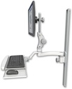 AccessMount™ Ultra 550 LCD mount on a 36" wall track slider with a wrist-rest keyboard tray and an 11" arm