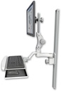 AccessMount™ Ultra 550 LCD mount on a 36" wall track slider with a wrist-rest keyboard tray and an 6" arm