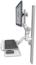 AccessMount™ Ultra 550 LCD mount on a 36" wall track slider with a wrist-rest keyboard tray