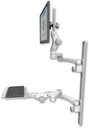 AccessMount™ Ultra 550 LCD mount on a 36" wall track with separate arms, a 12" paralink keyboard tray, and two 20" double-arms