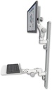 AccessMount™ Ultra 550 LCD mount on a 36" wall track with separate arms and a 12" flat paralink keyboard tray