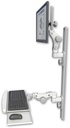 AccessMount™ Ultra 550 LCD mount on a 36" wall track with separate arms and a paralink keyboard tray w/ wrist rest bend