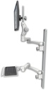 AccessMount™ Ultra 550 LCD mount on a 36" wall track with separate arms, a 12" keyboard tray, and two 20" double-arms