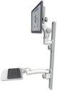 AccessMount™ Ultra 550 LCD mount on a 36" wall track with separate arms, a 12" flat keyboard tray, and an 11" arm