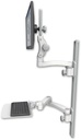 AccessMount™ Ultra 550 LCD mount on a 36" wall track with separate arms, a 12" flat keyboard tray, and an 11" arm and 20" double-arm