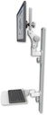 AccessMount™ Ultra 550 LCD mount on a 36" wall track with separate arms and a 12" flat keyboard tray