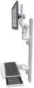 AccessMount™ Ultra 550 LCD mount on a 36" wall track with separate arms and a wrist-rest keyboard tray