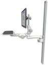 AccessMount™ Ultra 550 LCD mount on a 50" wall track slider with a 12" paralink keyboard tray and an 11" arm