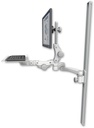 AccessMount™ Ultra 550 LCD mount on a 50" wall track slider with a 12" paralink keyboard tray and a 20" double-arm