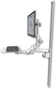 AccessMount™ Ultra 550 LCD mount on a 50" wall track slider with a 12" flat paralink keyboard tray and an 6" arm