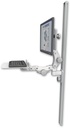 AccessMount™ Ultra 550 LCD mount on a 50" wall track slider with a 12" flat paralink keyboard tray