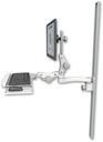 AccessMount™ Ultra 550 LCD mount on a 50" wall track slider with a paralink keyboard tray w/ wrist rest bend and an 11" arm