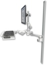 AccessMount™ Ultra 550 LCD mount on a 50" wall track slider with a paralink keyboard tray w/ wrist rest bend and a 20" double-arm