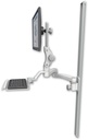 AccessMount™ Ultra 550 LCD mount on a 50" wall track slider with a 12" keyboard tray and a 20" double-arm