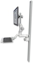 AccessMount™ Ultra 550 LCD mount on a 50" wall track slider with a 12" keyboard tray and an 6" arm