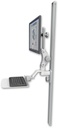 AccessMount™ Ultra 550 LCD mount on a 50" wall track slider with a 12" flat keyboard tray