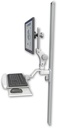 AccessMount™ Ultra 550 LCD mount on a 50" wall track slider with a wrist-rest keyboard tray