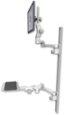 AccessMount™ Ultra 550 LCD mount on a 50" wall track with separate arms, a 12" paralink keyboard tray, and two 20" double-arms