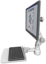AccessMount™ Ultra 550 LCD desk mount with a 1" riser and a 12" flat keyboard tray