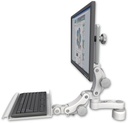 AccessMount™ Ultra 550 LCD desk mount with a 1" riser, a 12" paralink keyboard tray, and an 6" arm