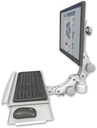 AccessMount™ Ultra 550 LCD desk mount with a 1" riser and a paralink keyboard tray w/ wrist rest bend