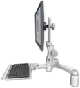 AccessMount™ Ultra 550 LCD desk mount with a 3" riser, a 12" keyboard tray, and a 20" double-arm
