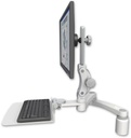 AccessMount™ Ultra 550 LCD desk mount with a 3" riser, a 12" flat keyboard tray, and a 20" double-arm
