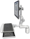 AccessMount™ Ultra 550 LCD desk mount with a 3" riser, a wrist-rest keyboard tray, and an 6" arm
