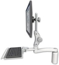 AccessMount™ Ultra 550 LCD desk mount with a 5" riser, a 12" keyboard tray, and an 11" arm