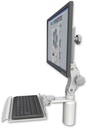 AccessMount™ Ultra 550 LCD desk mount with a 5" riser and a 12" keyboard tray