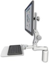 AccessMount™ Ultra 550 LCD desk mount with a 5" riser, a 12" flat keyboard tray, and an 6" arm